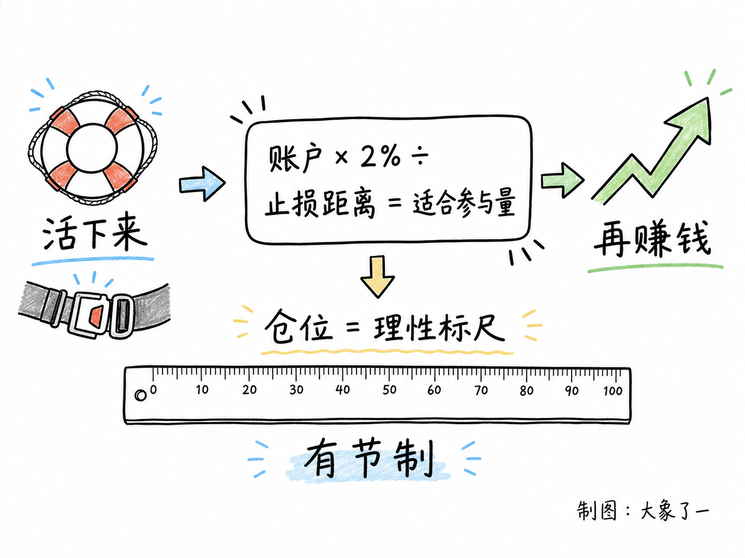 资金管理与仓位计算:先保命再赚钱配图